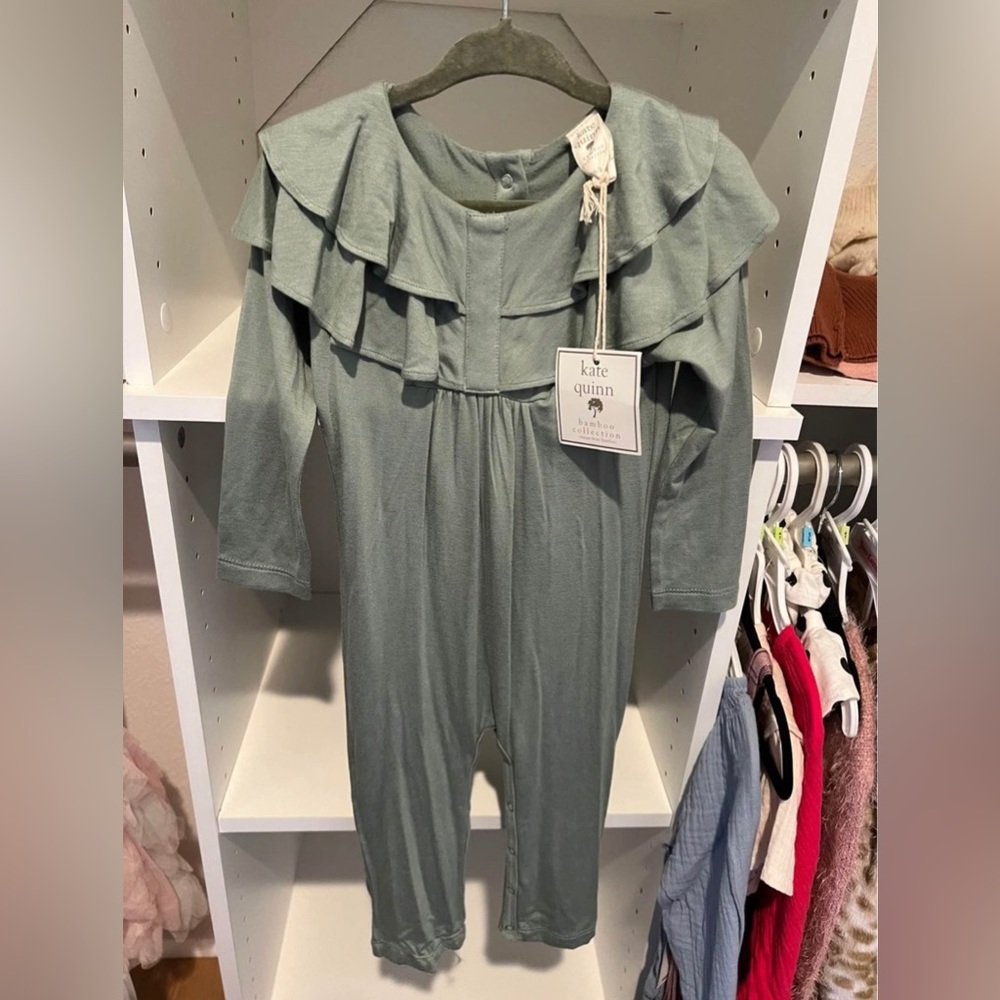NWT Quincy Mae Sage Green One Piece 18-24m